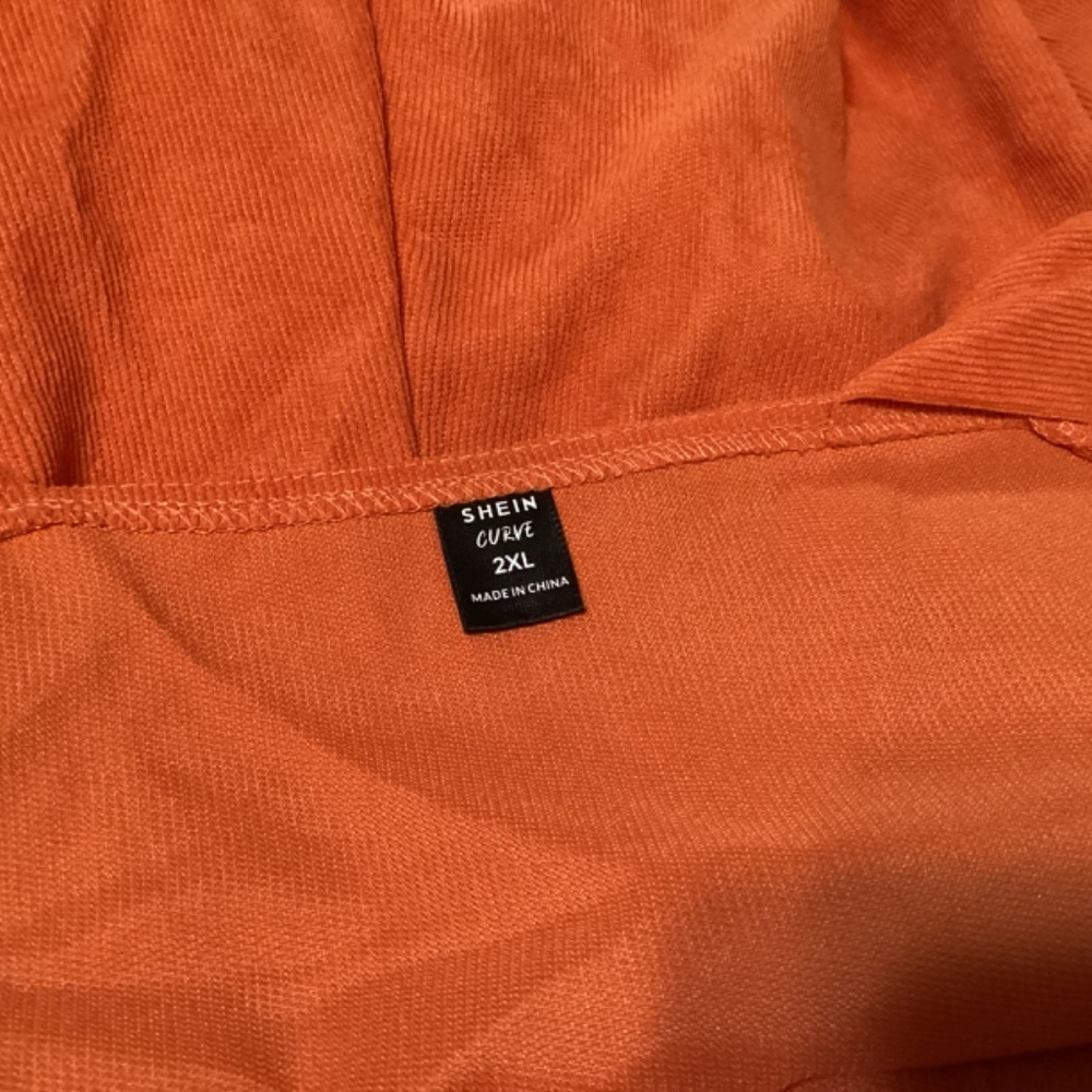 SHEIN overall womens SZ 2XL corduroy orange fall  comfortable long - Picture 6 of 8